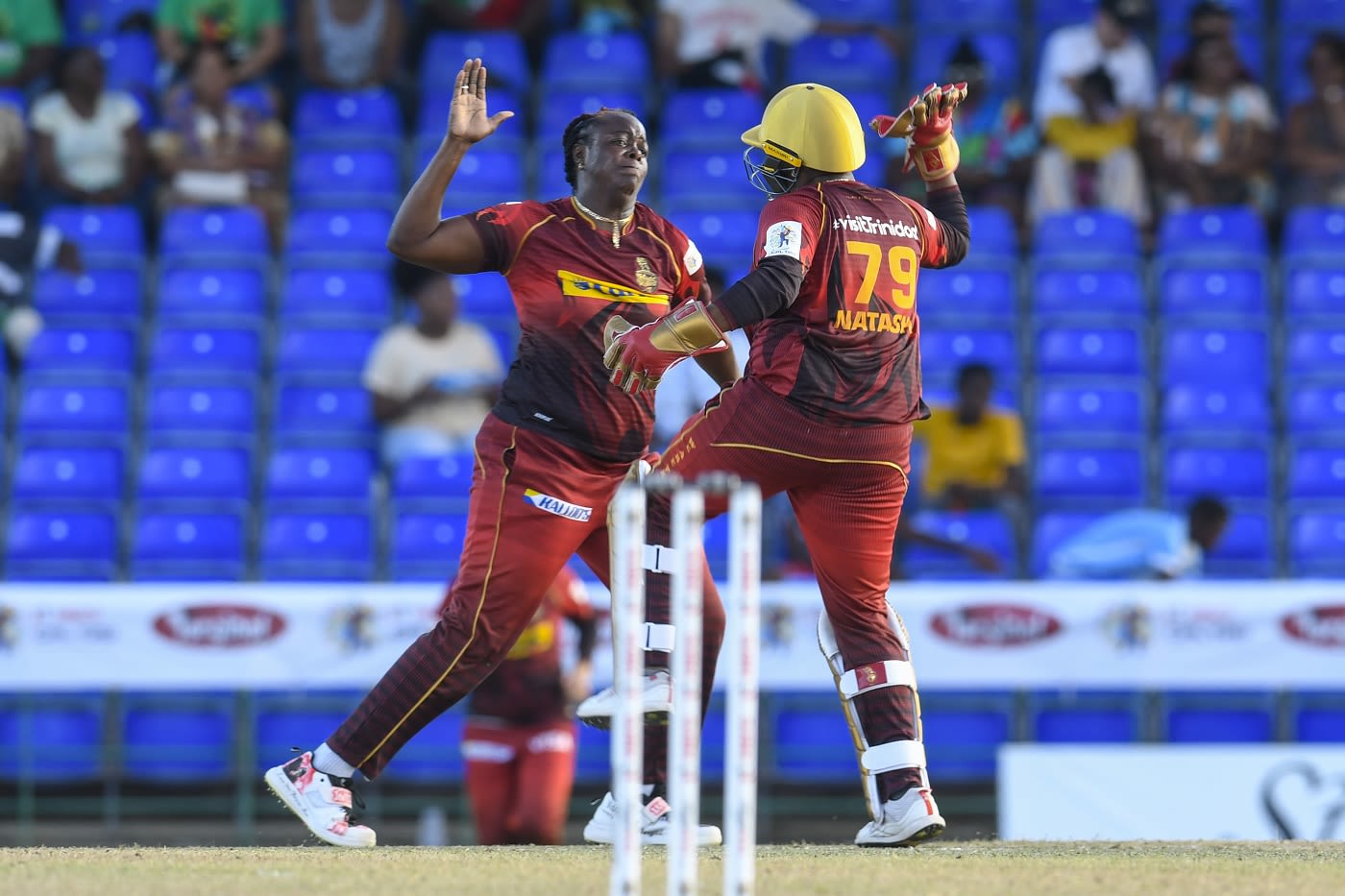 Picking up two wickets, Shakera Selman is all smiles alongside Chloe Tryon