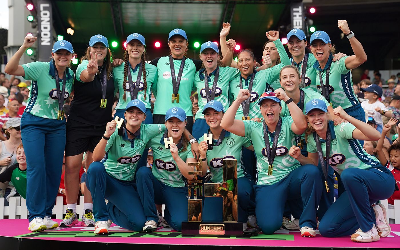 Oval Invincibles pose with their winners' medals