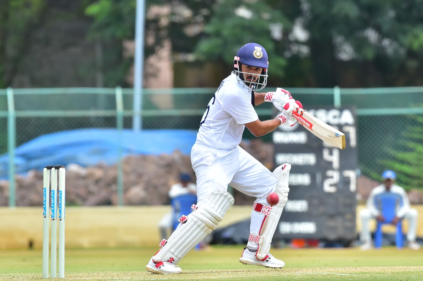 Priyank Panchal steers one through the off side