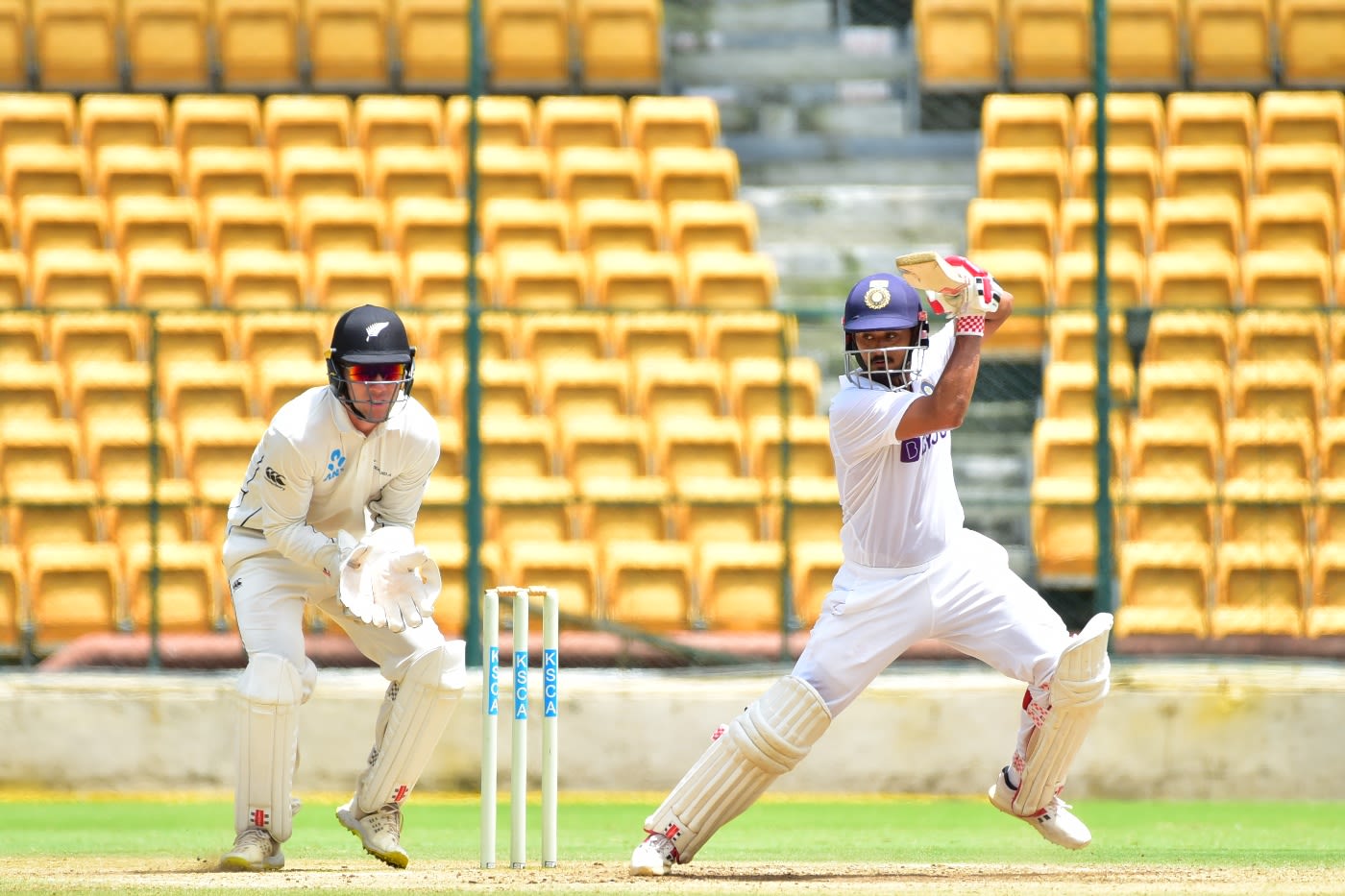 Priyank Panchal punches one off the back foot