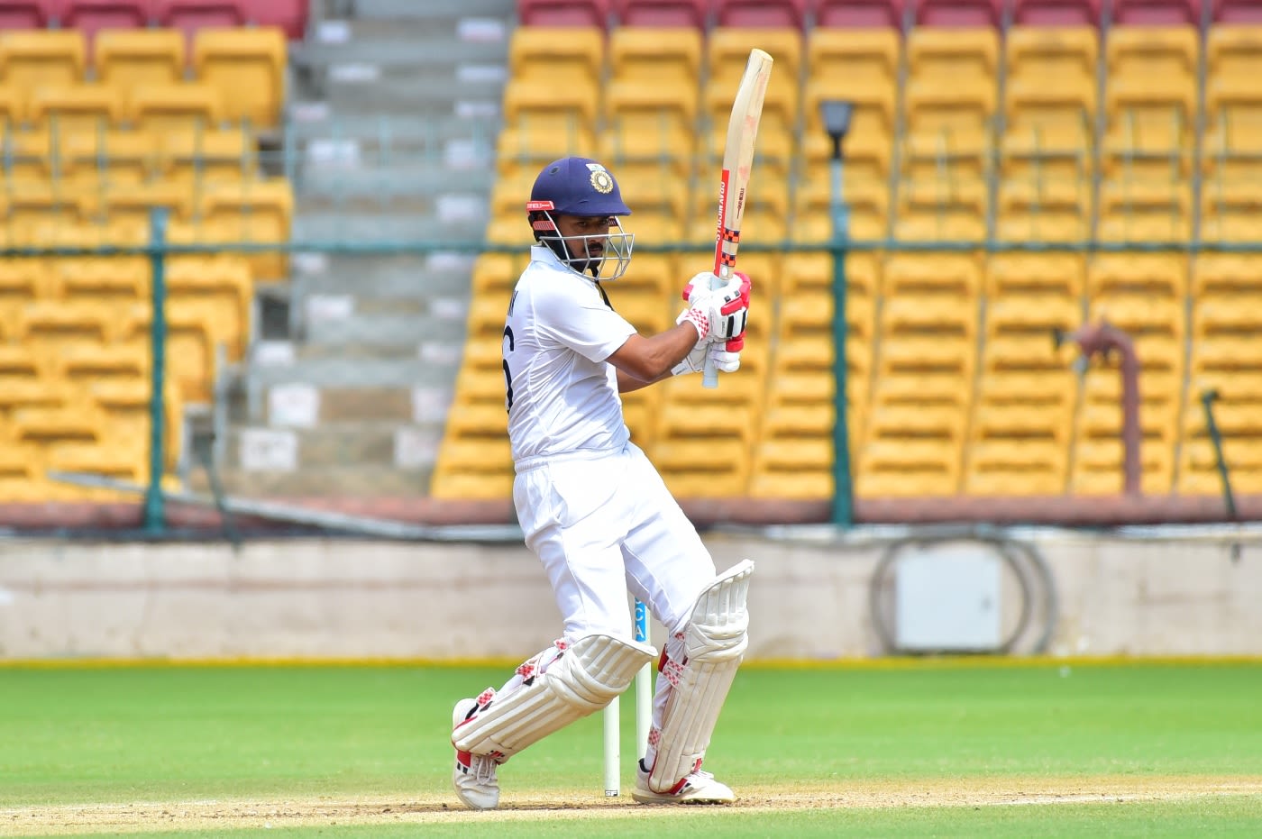 Priyank Panchal plays a pull