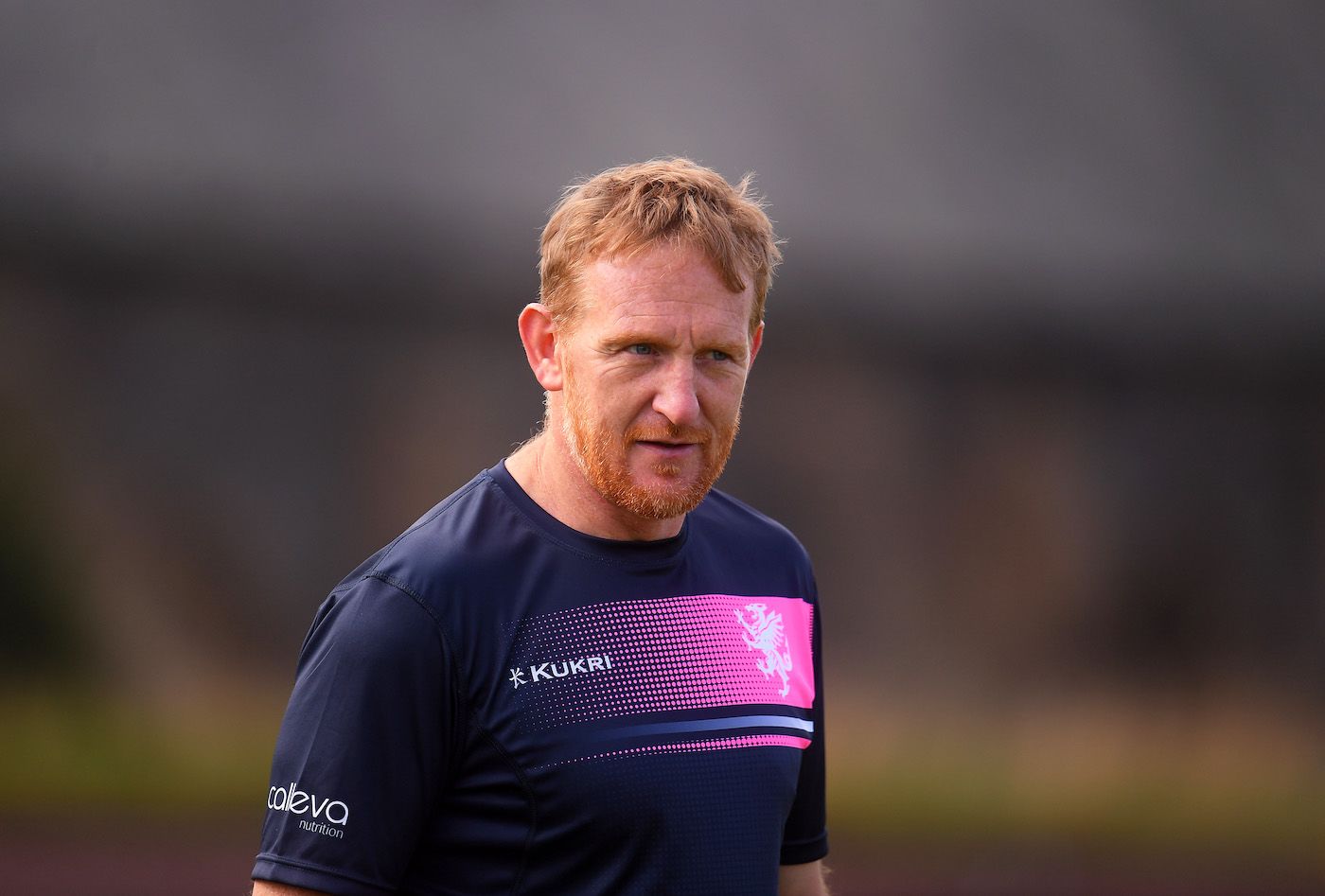 Steve Kirby looks on during Somerset's training session 