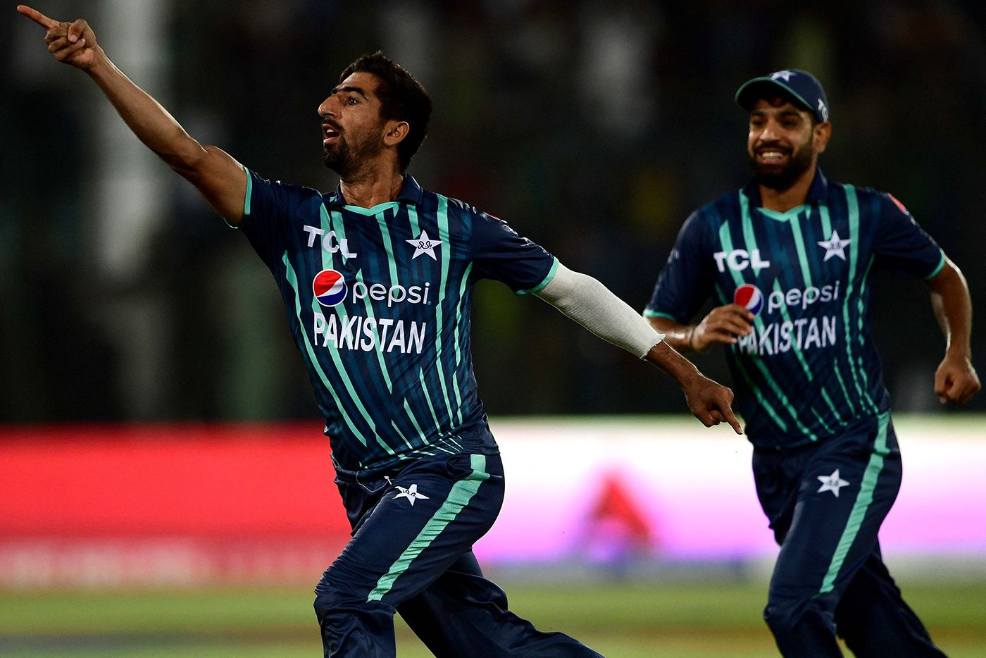 Shahnawaz Dahani tears off in celebration