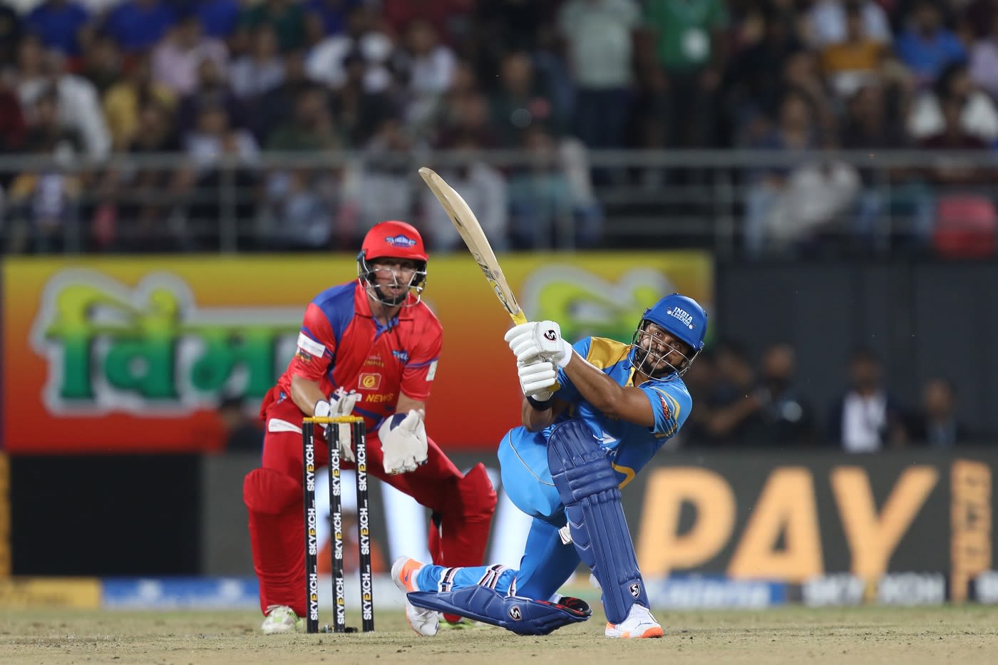 Suresh Raina flays one through the leg side