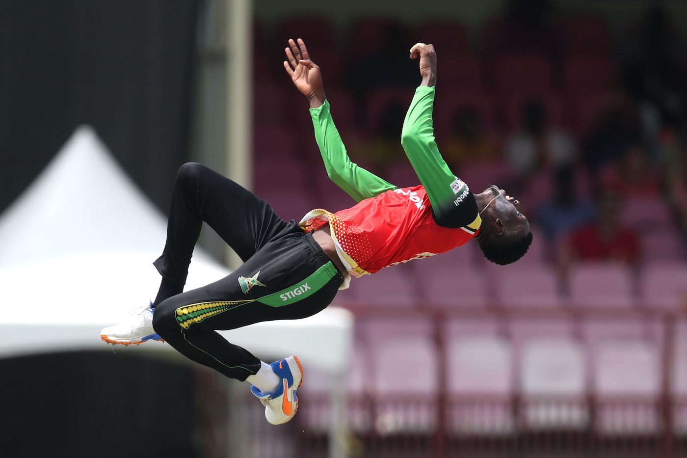 Junior Sinclair celebrates after removing Kyle Mayers