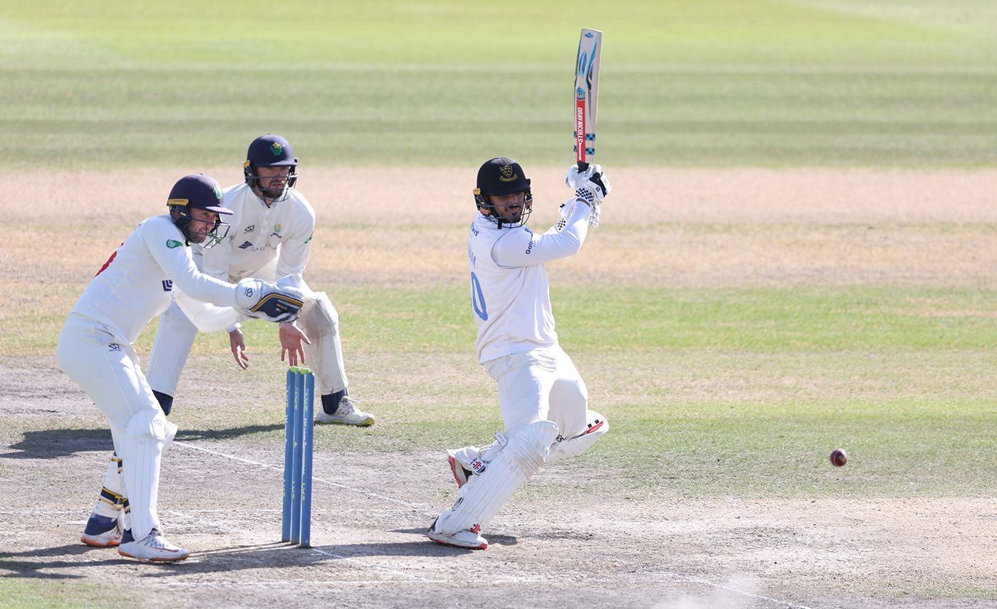Dan Ibrahim cuts during his half-century