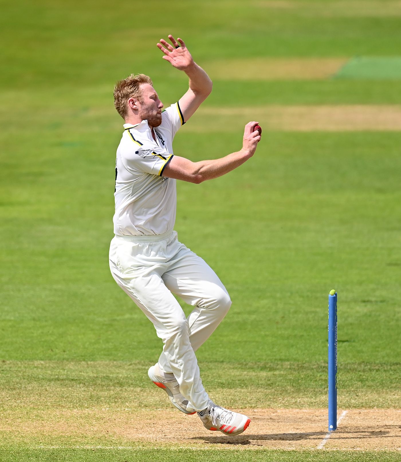 Liam Norwell gets into his delivery stride