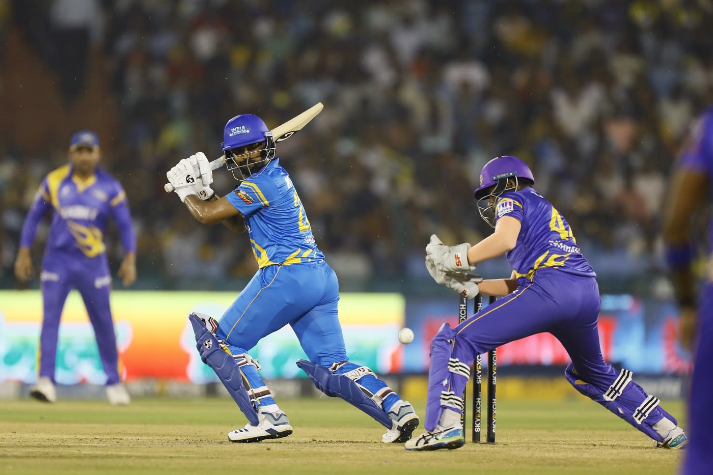 Vinay Kumar works one away towards fine leg