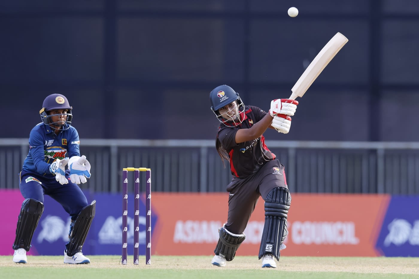 Kavisha Egodage hits down the ground