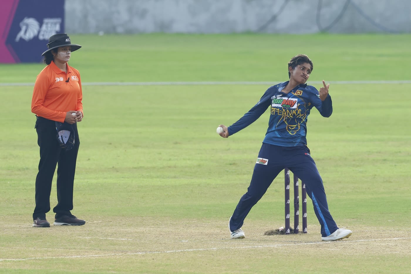 Malsha Shehani bowls her offspin