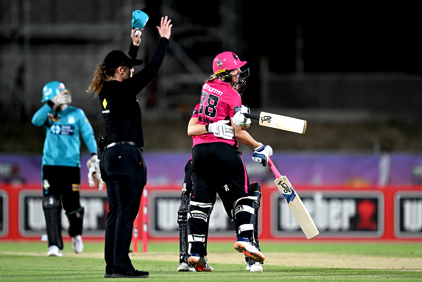 Maitlan Brown struck her first ball for six to win the game
