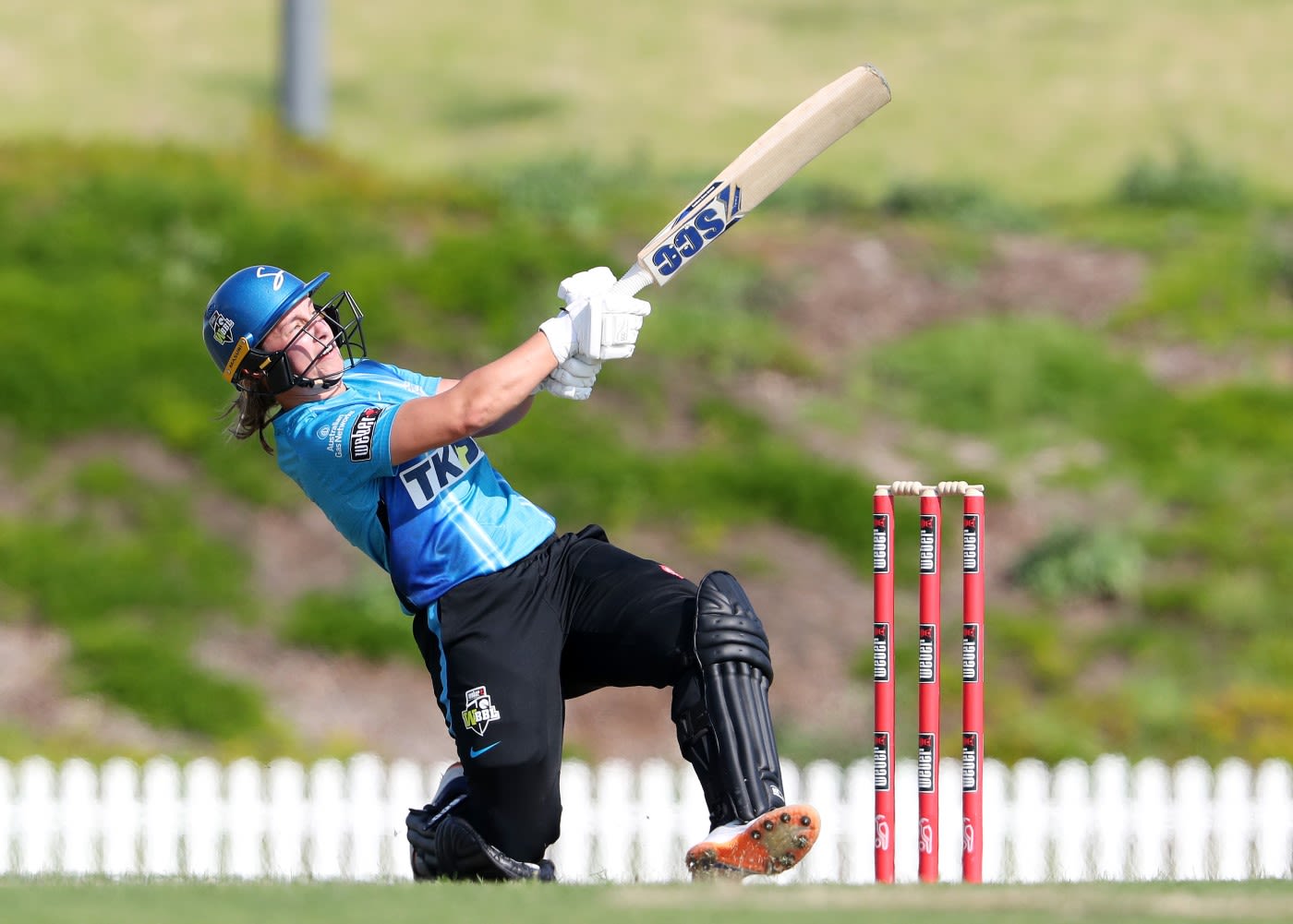 Madeline Penna heaves over the legside