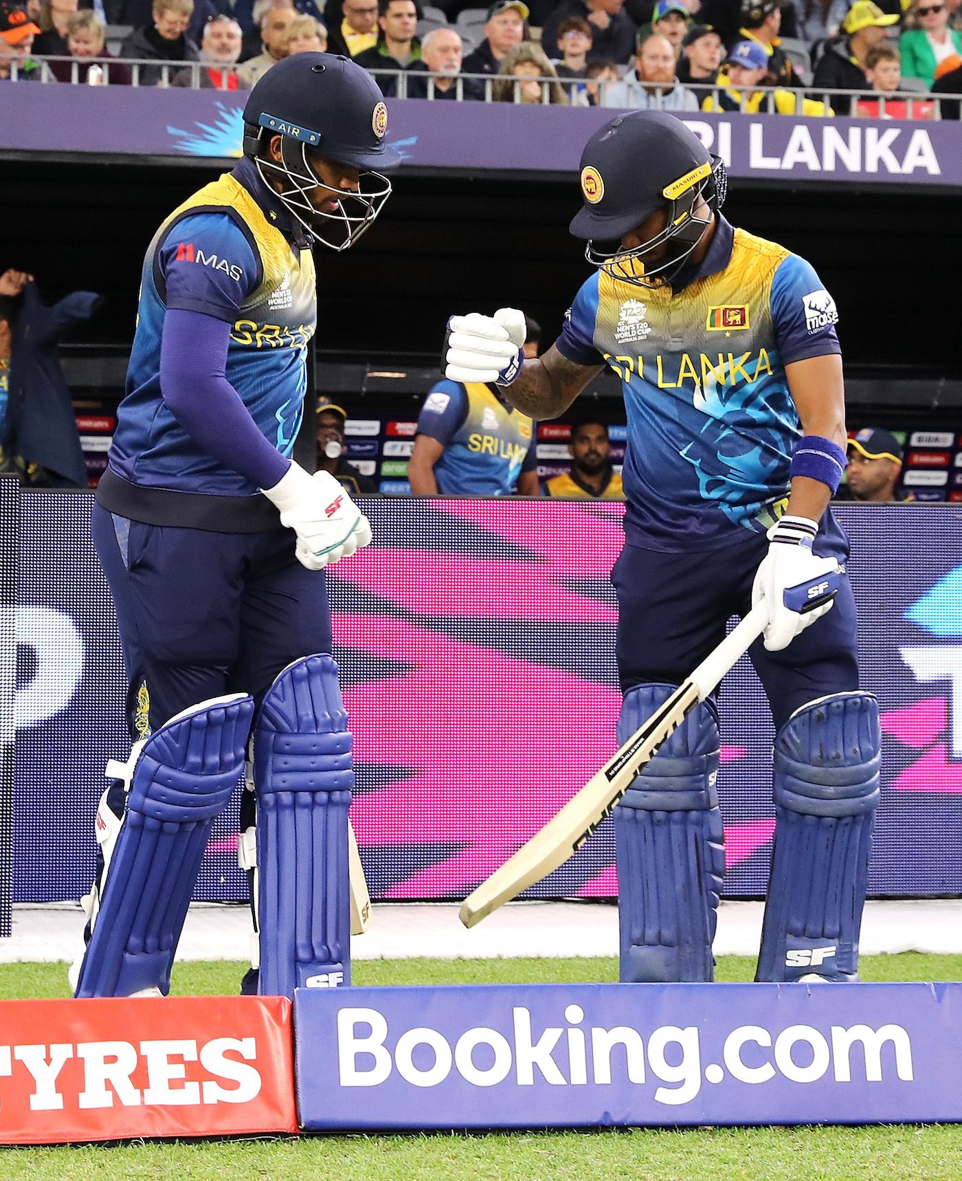 Pathum Nissanka and Kusal Mendis walk out to bat