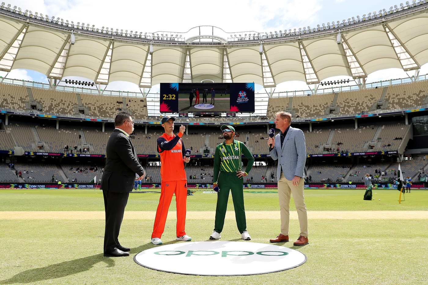 All eyes on the coin as Scott Edwards spins it