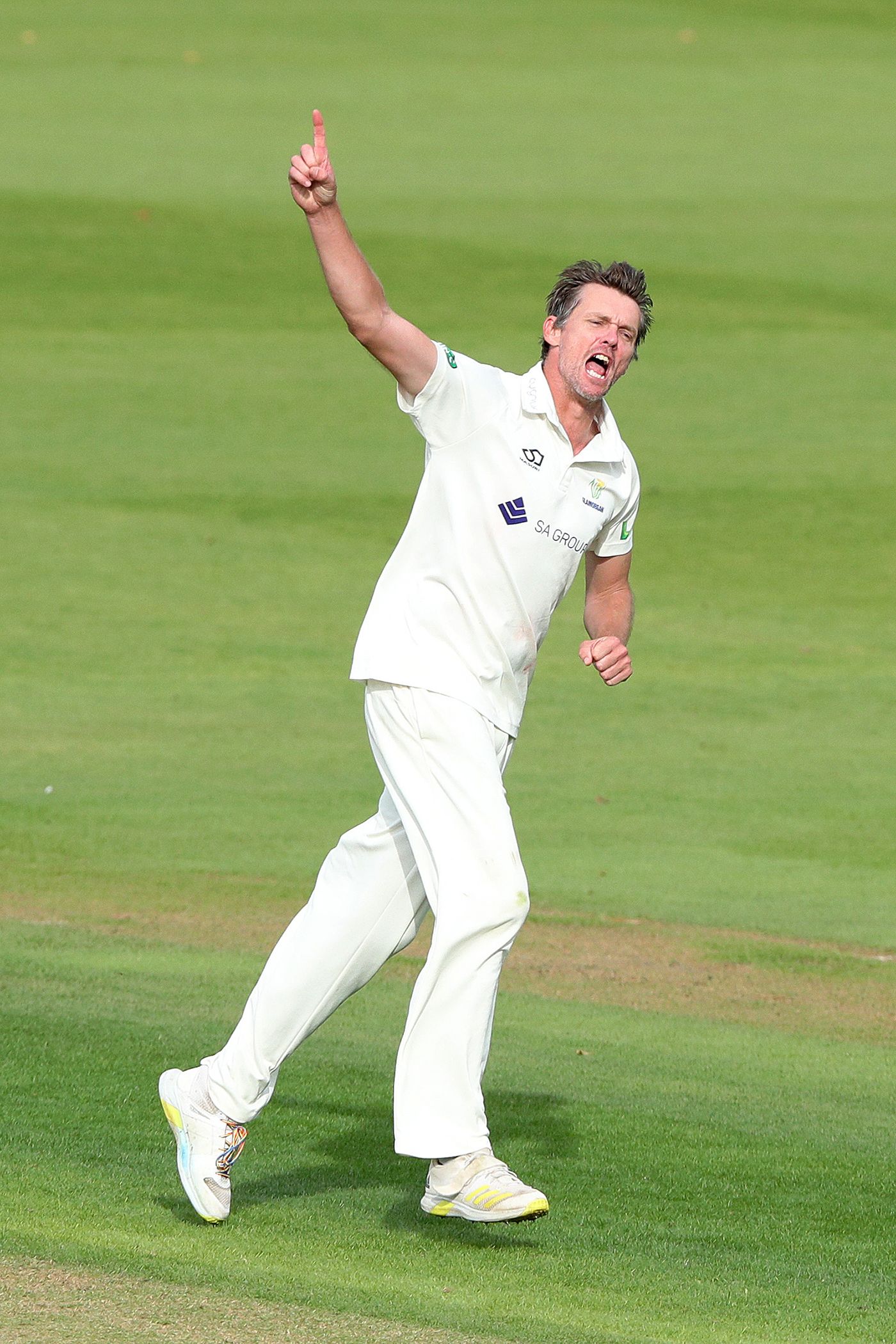 Michael Hogan wheels away in celebration