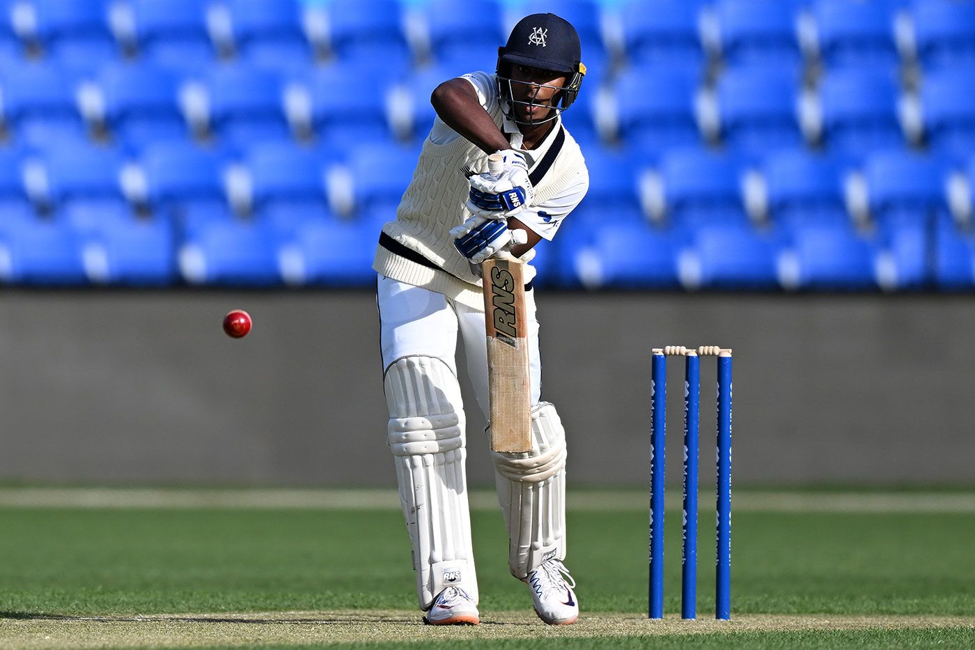 Ashley Chandrasinghe gets behind the ball