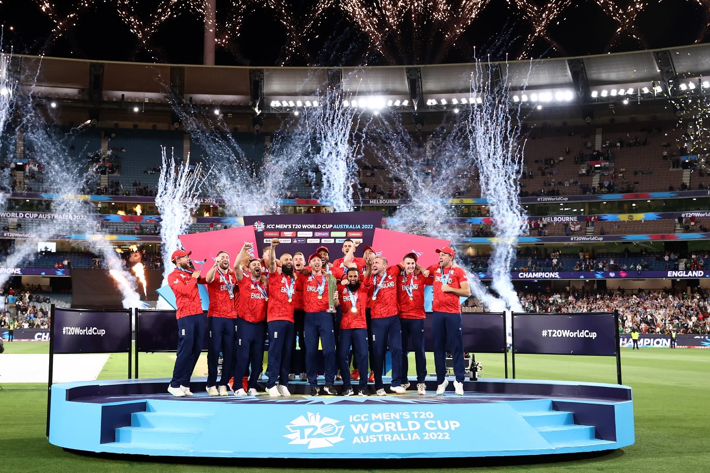The picture-perfect moment - England on the podium