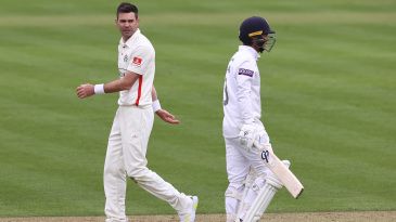 How many batters have scored hundreds in both innings of a first-class match against James Anderson?