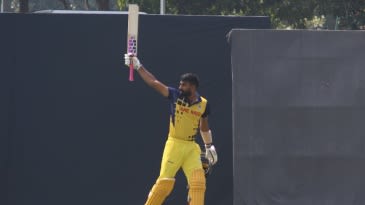 Who was the first player to score a double-hundred in all List A cricket?