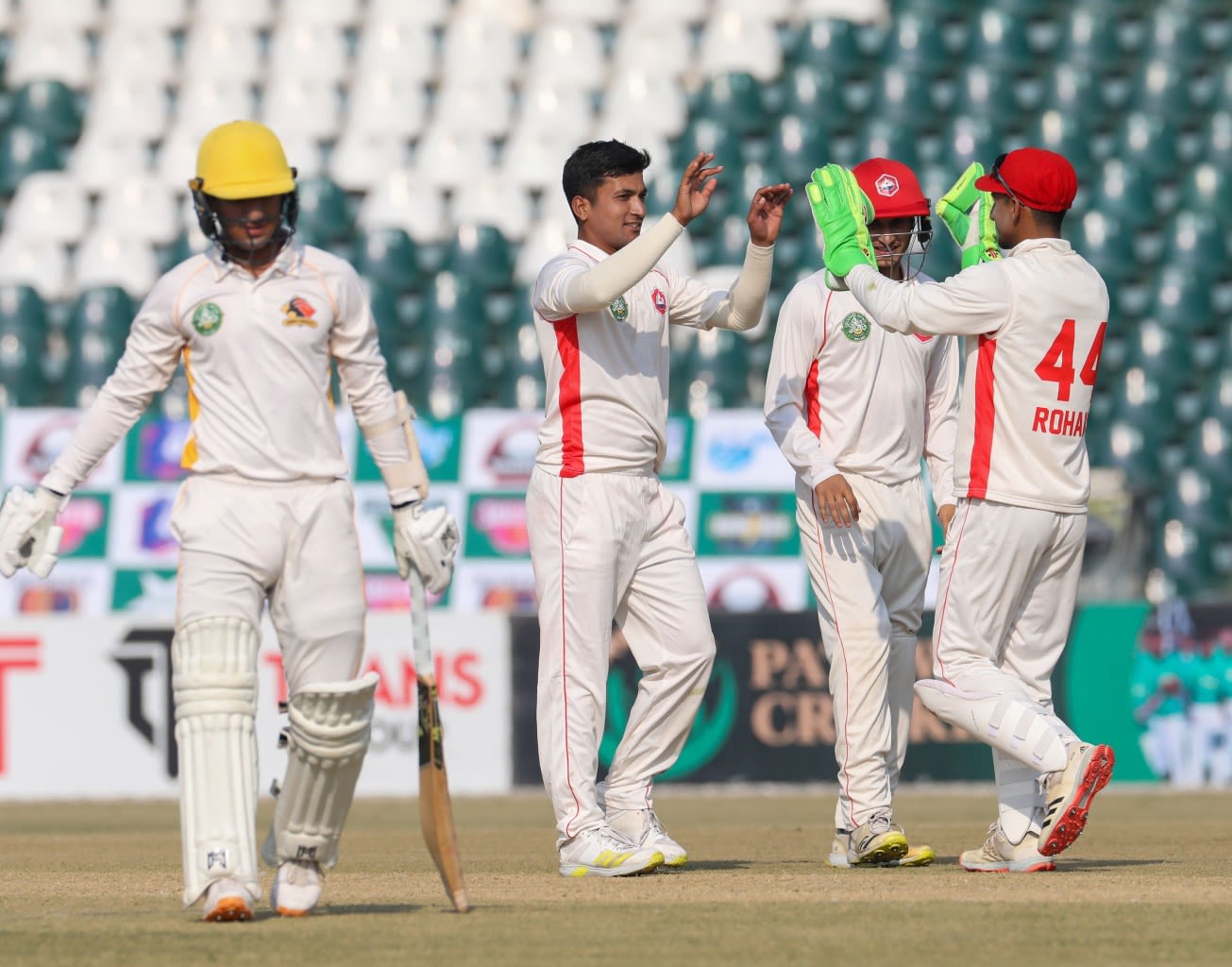 Mubasir Khan picked up a couple of wickets on the first day