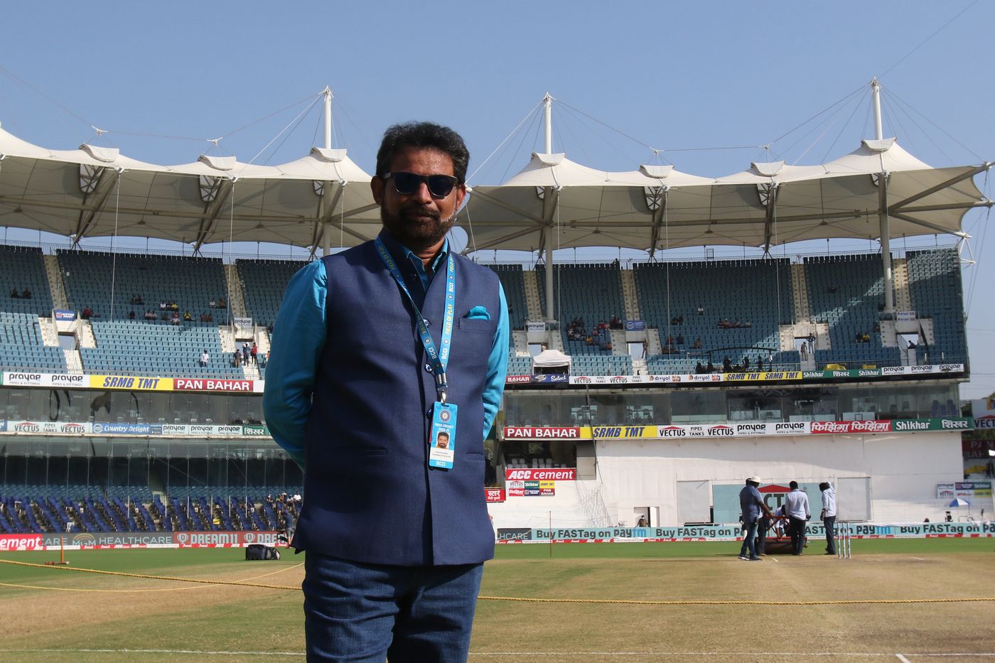 India's chairman of selectors Chetan Sharma strikes a pose