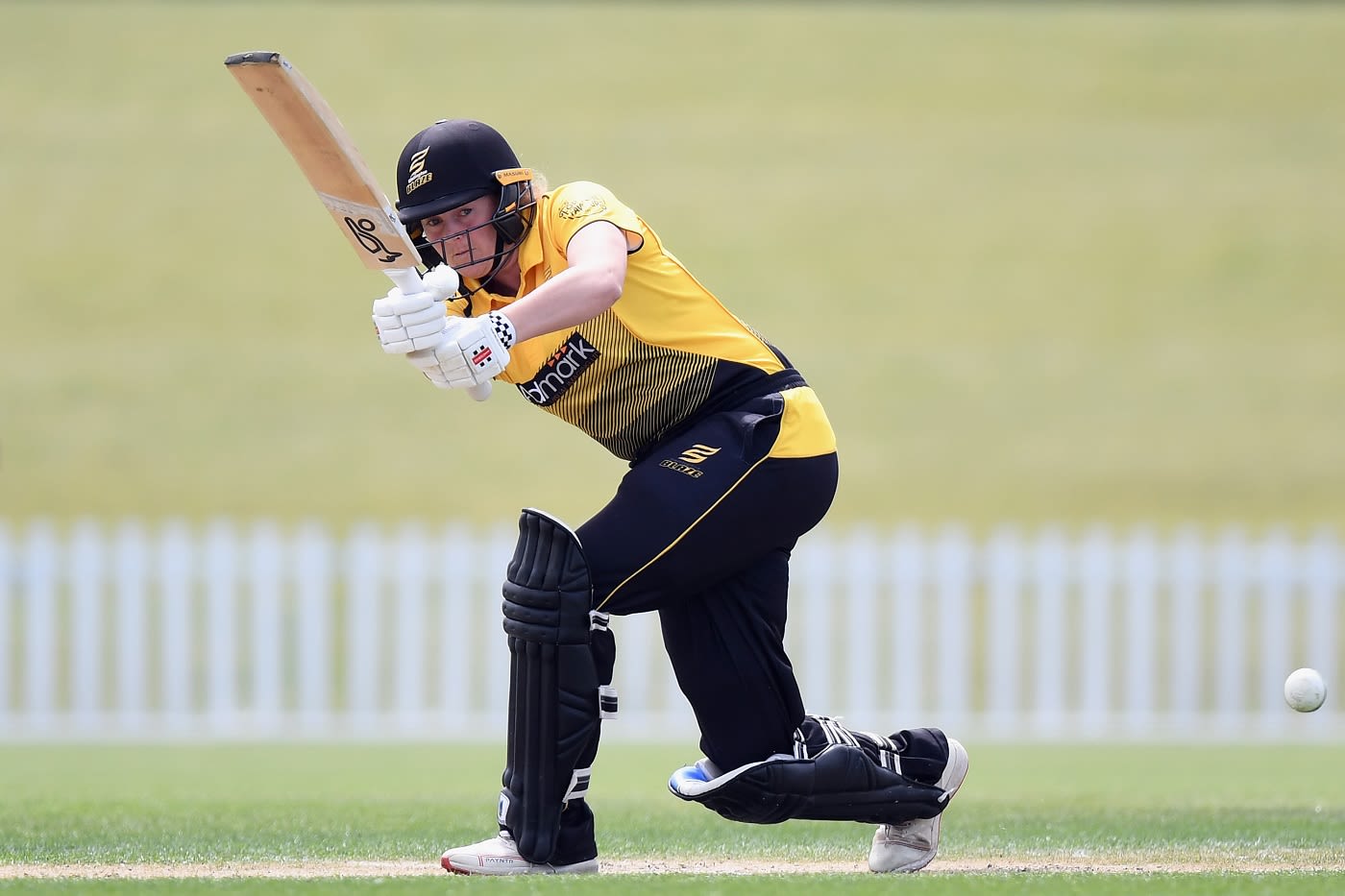 Jess McFadyen eyes the leg side