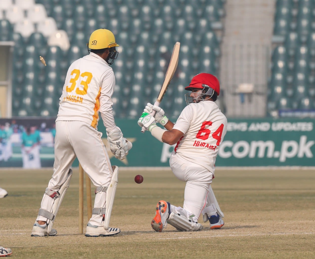 Muhammad Hurraira's innings came to an end when Danish Aziz bowled him