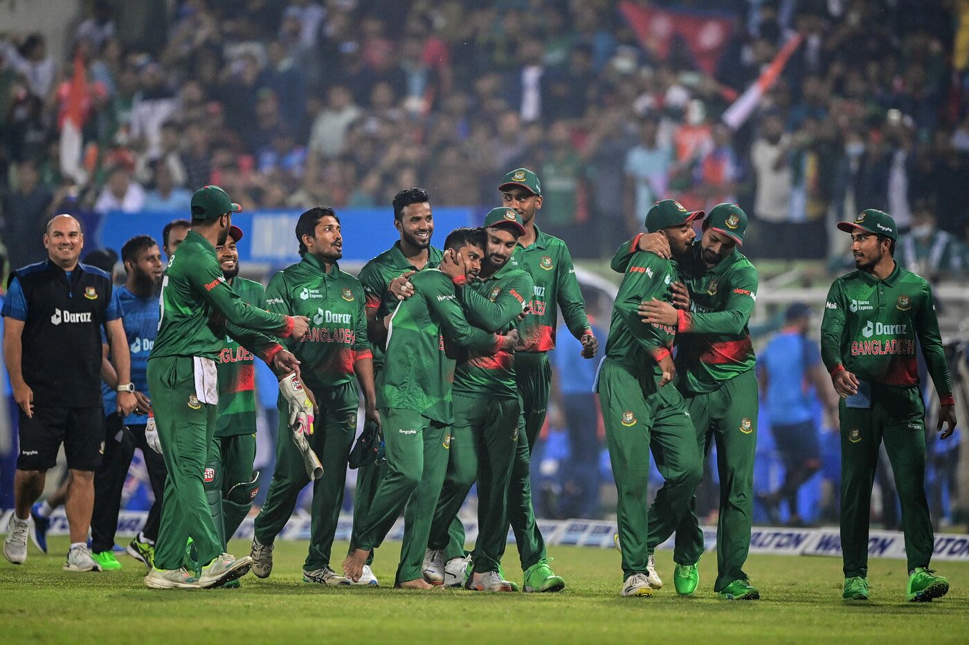 Bangladesh are a pleased bunch, walking off after securing the ODIs against India 2-0
