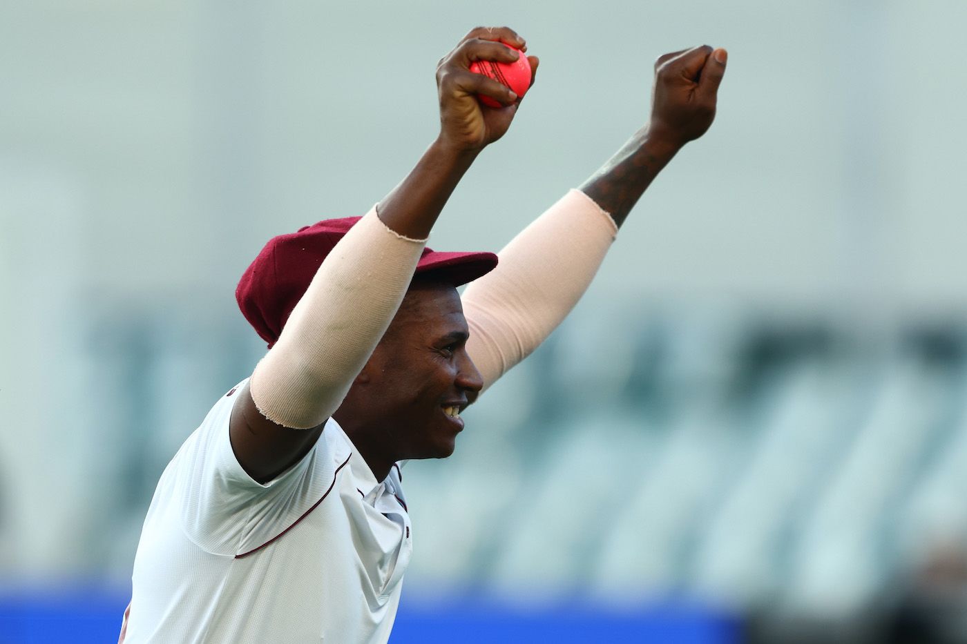 Devon Thomas was delighted with his catch to dismiss Steve Smith