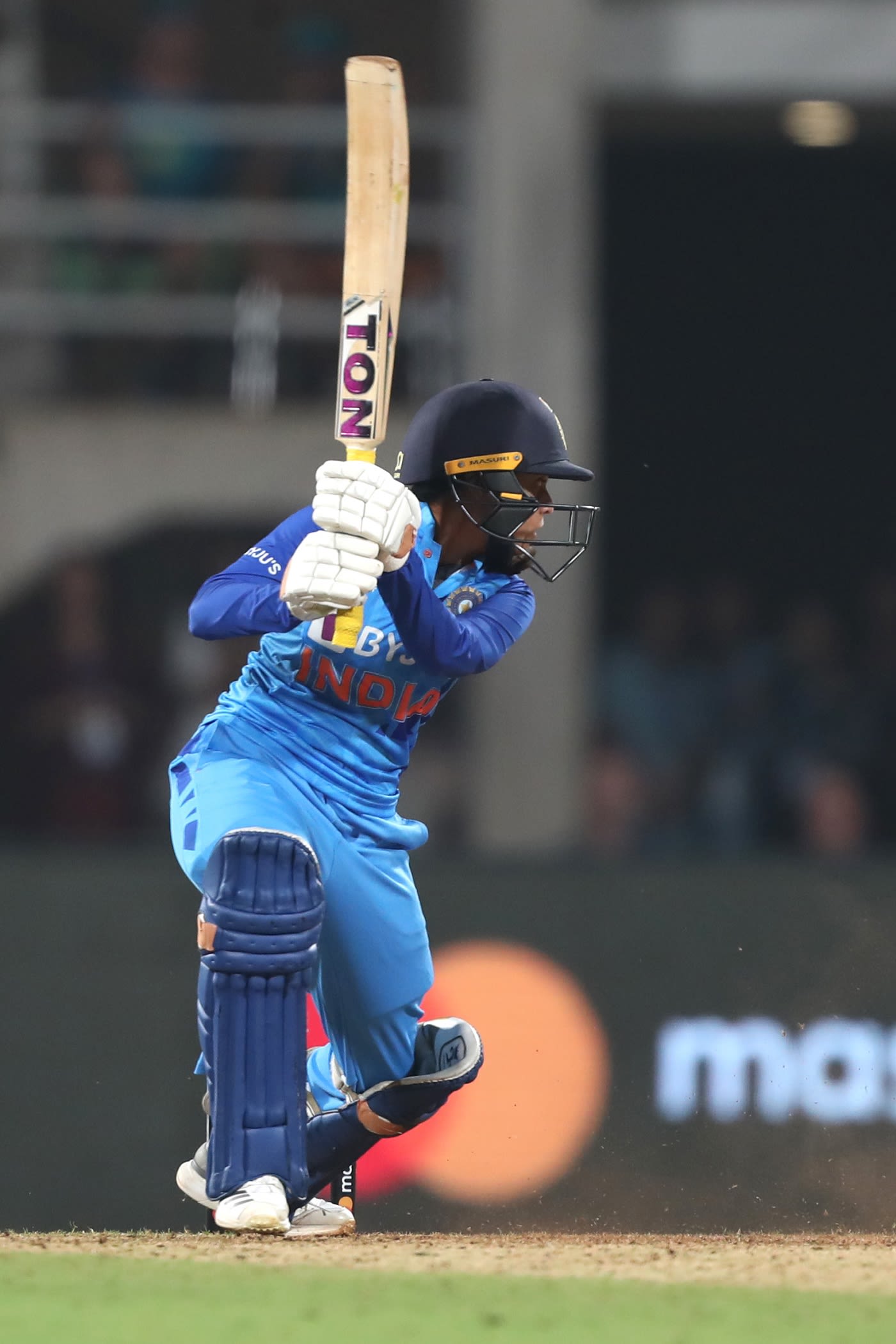 Devika Vaidya hits the boundary to tie the game