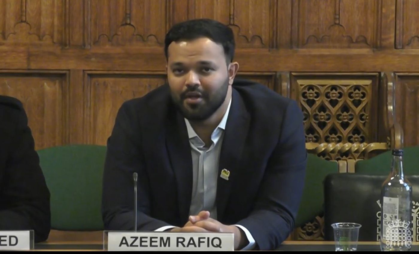 Azeem Rafiq gives evidence at the DCMS hearing