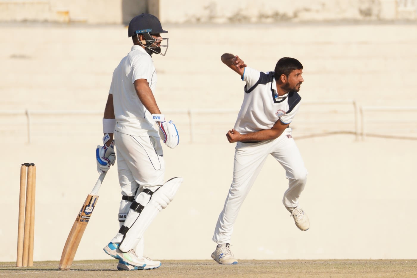 Vinay Choudhary bowls
