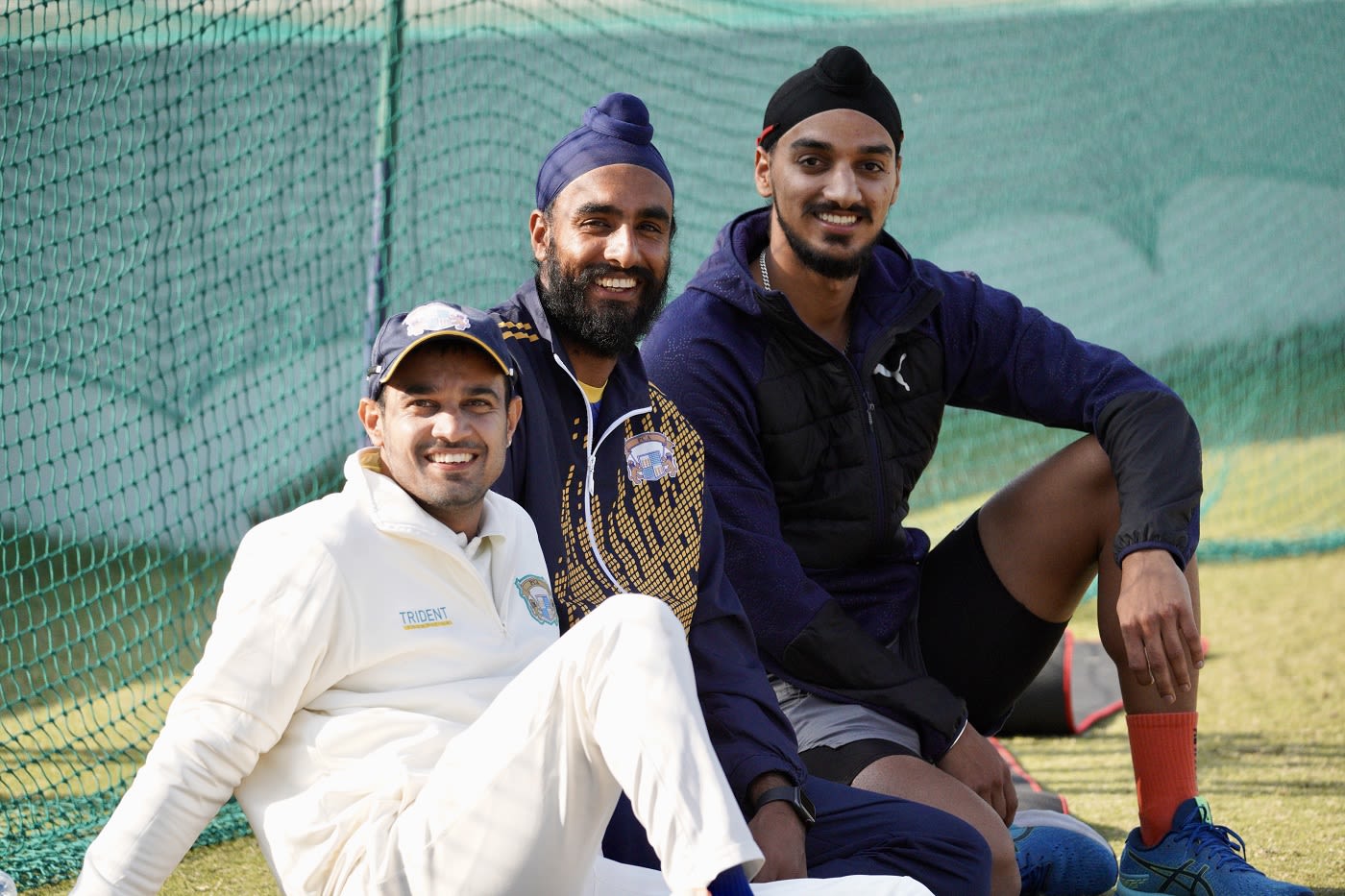 Siddarth Kaul, Baltej Singh and Arshdeep Singh strike a pose