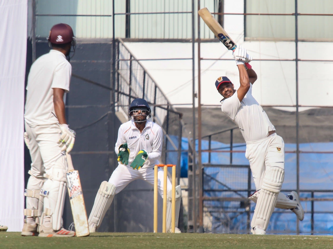 Amit Mishra hits down the ground
