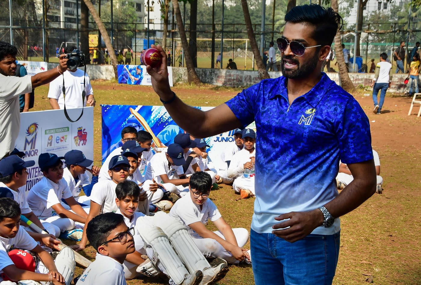 R Vinay Kumar at the launch of the third edition of MI Junior