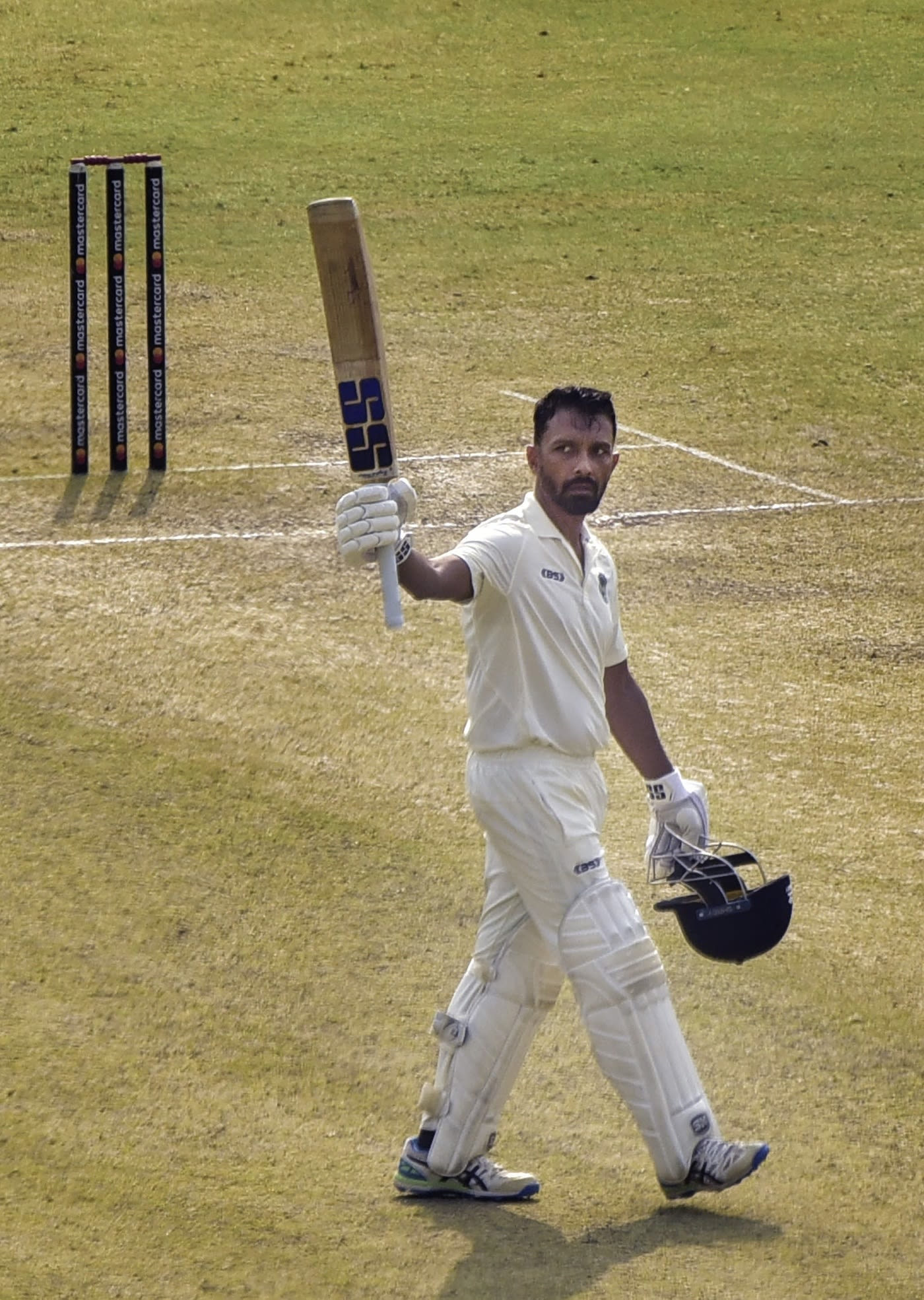 Gokul Sharma celebrates his century