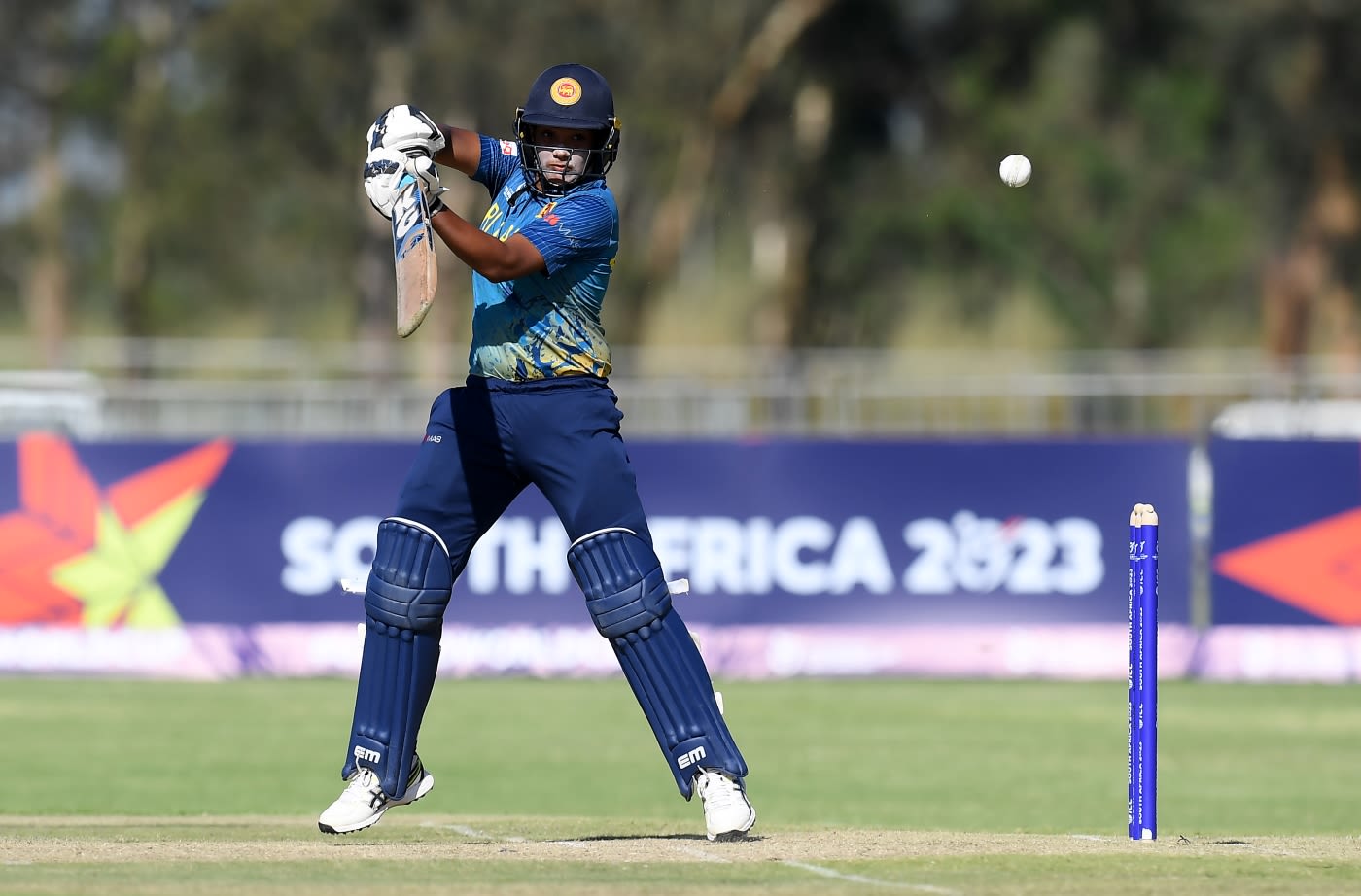 Manudi Nanayakkara stands tall to punch off the back foot