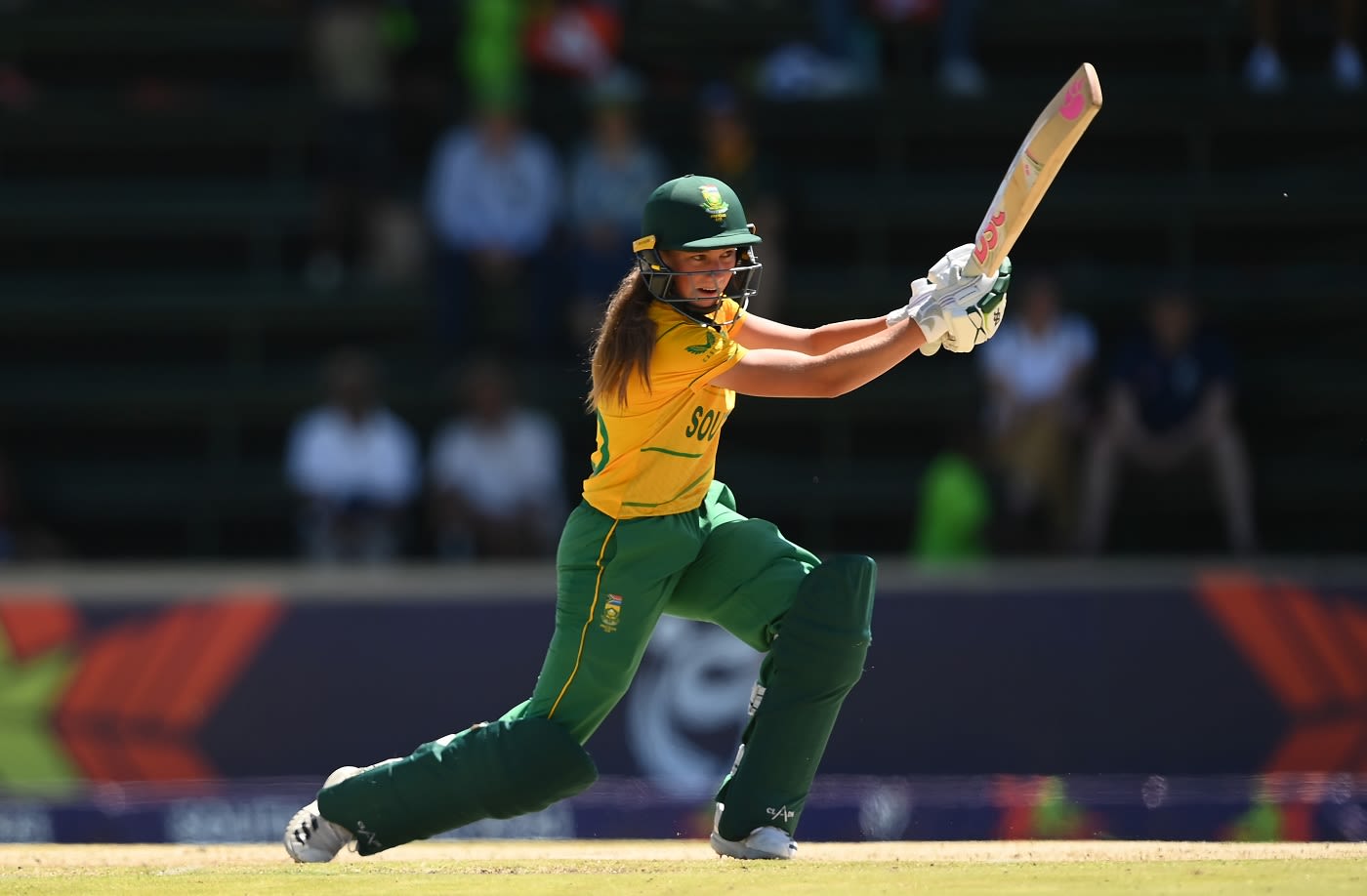 Simone Lourens drills one through the off side during her 61-run knock