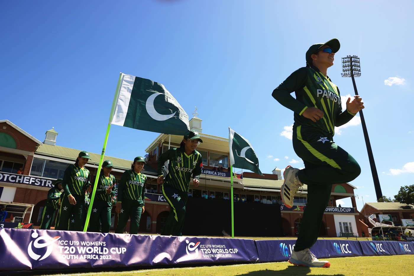 Syeda Aroob Shah leads Pakistan onto the field