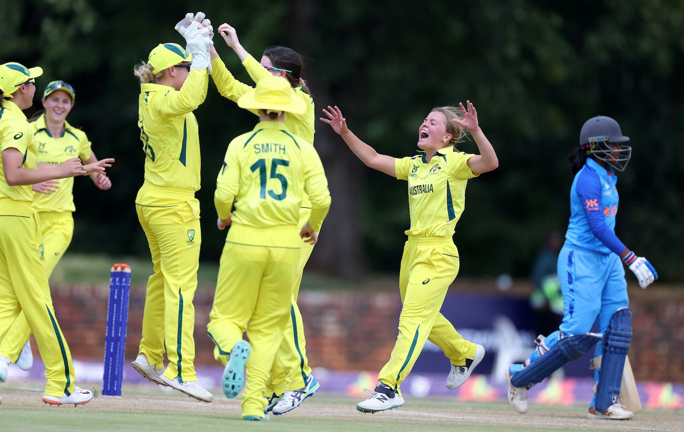 Milly Illingworth celebrates after removing Gongadi Trisha