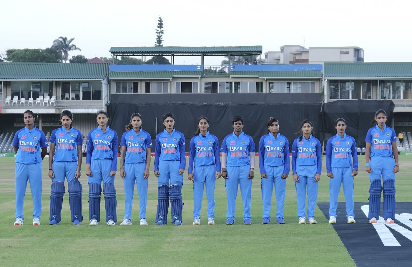 India gather for the national anthem