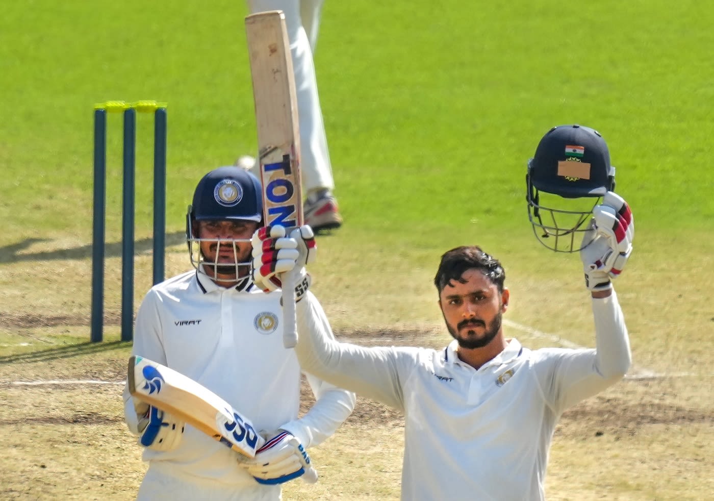 Harvik Desai brings up his hundred