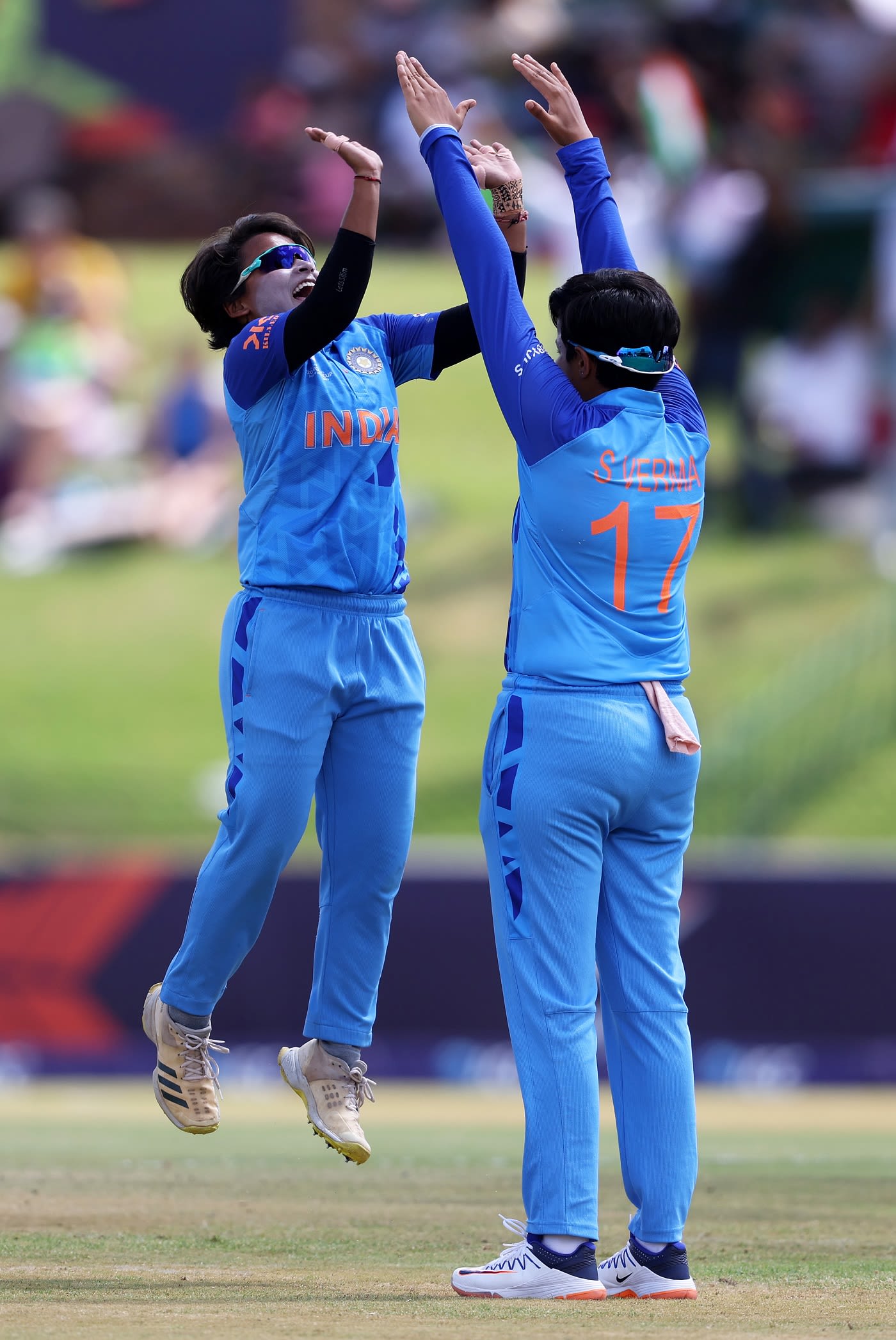 Leap of faith - Hrishita Basu and Shafali Verma celebrate a dismissal