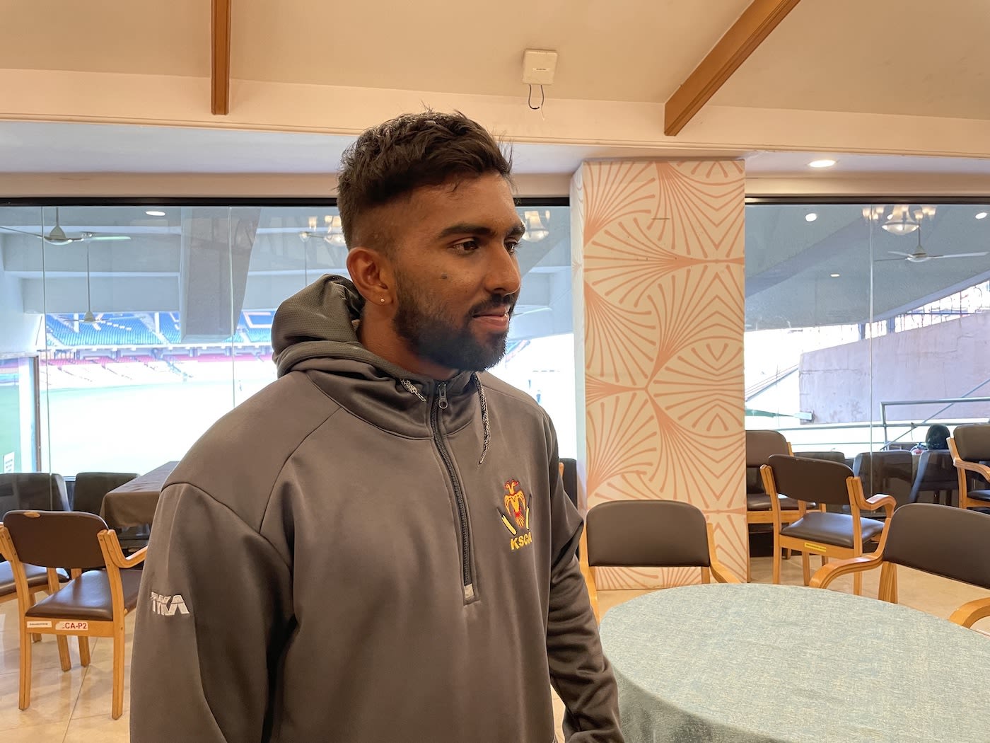 M Venkatesh picked up five wickets on his first day of first-class cricket