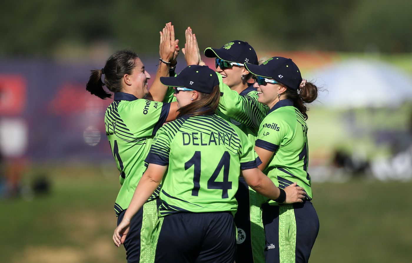 Arlene Kelly celebrates with her team-mates