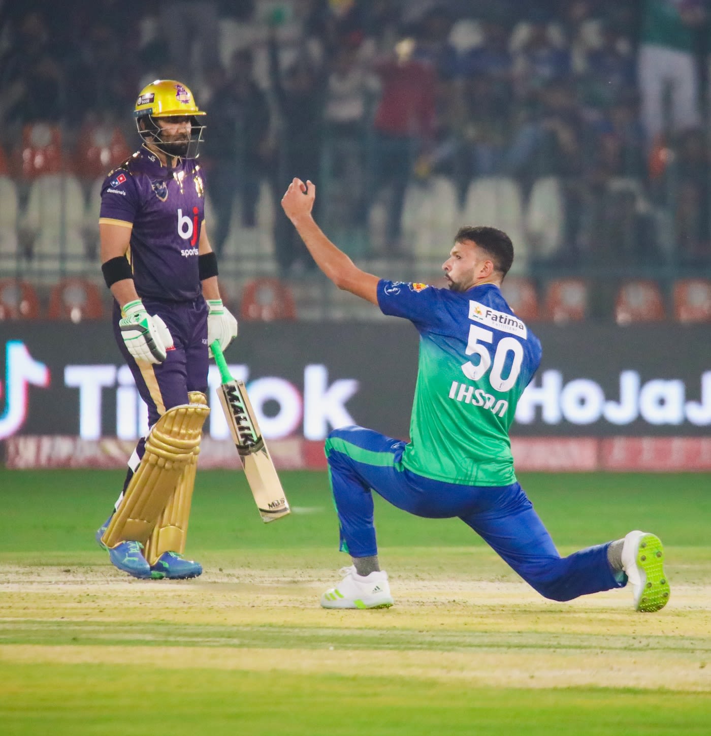 Ihsanullah celebrates another dismissal
