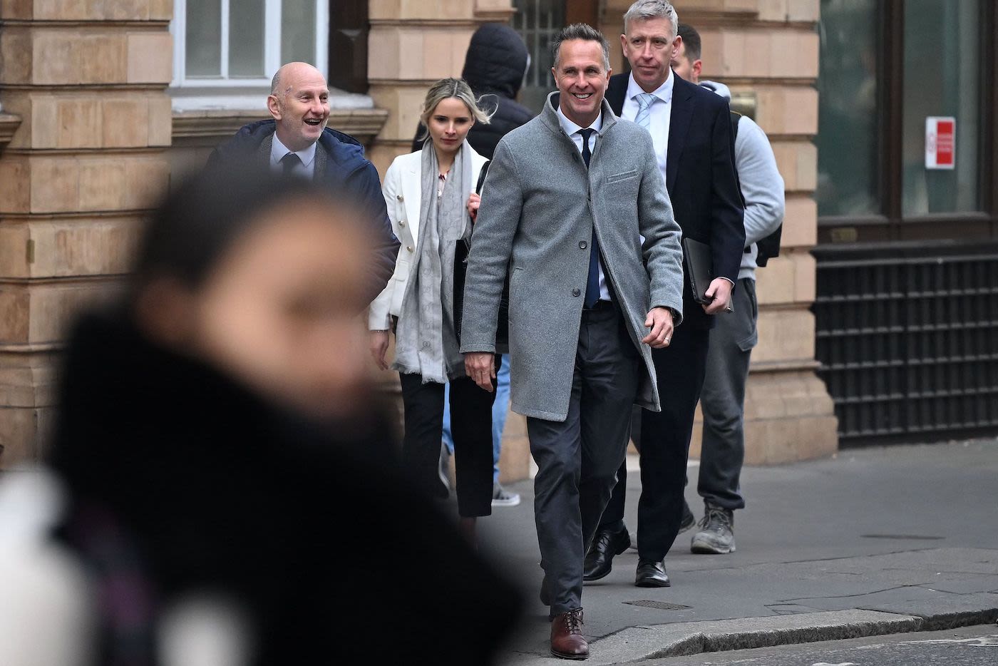 Michael Vaughan arrives at the International Arbitration Centre in London