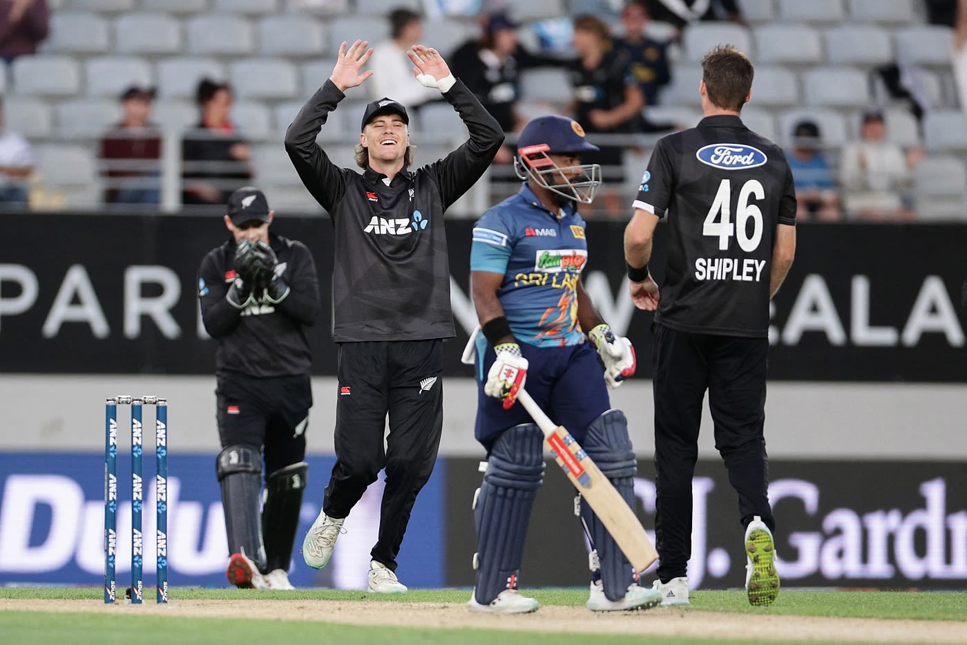 Henry Shipley got his fourth wicket by dismissing Charith Asalanka