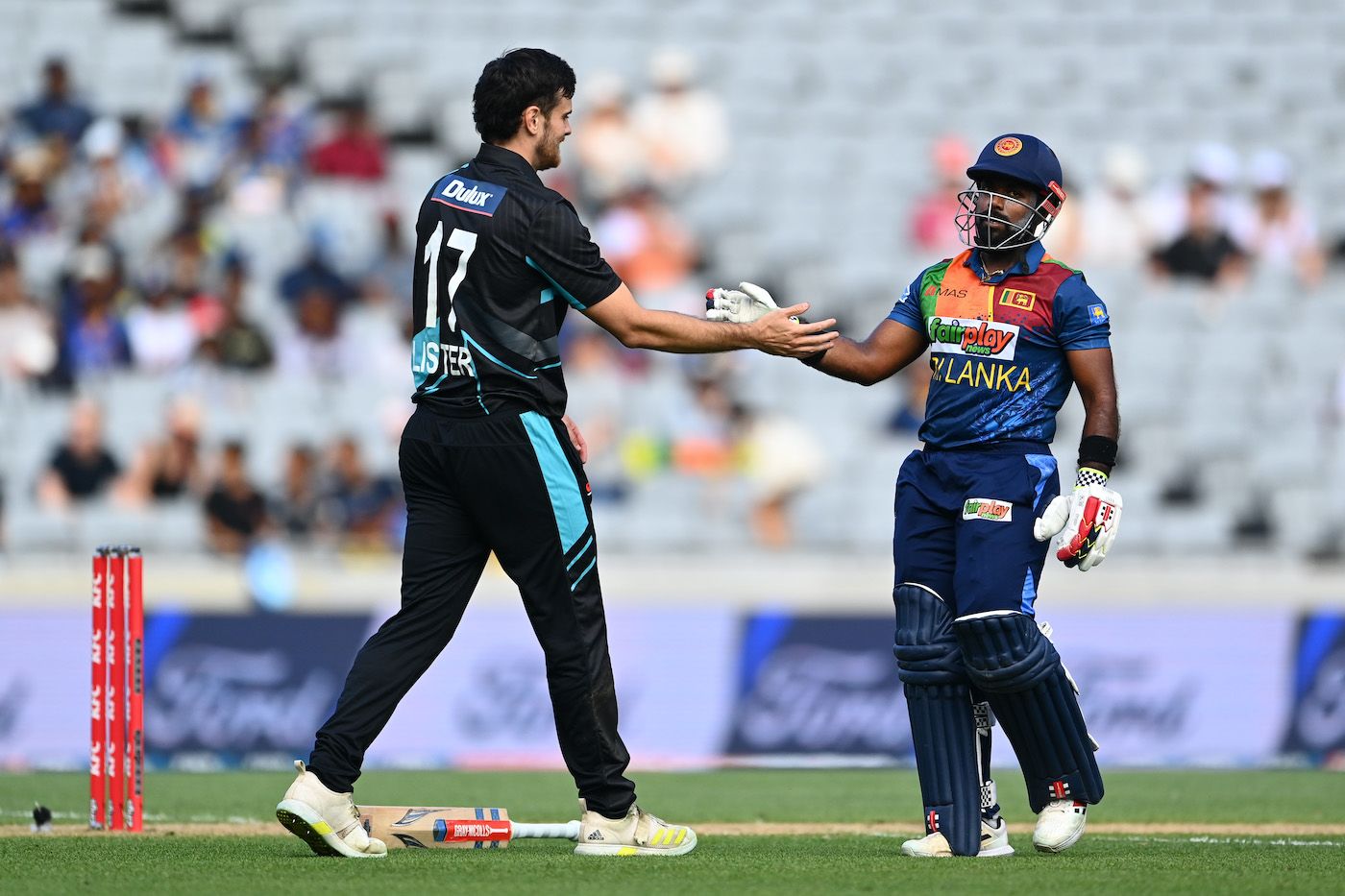All was okay after Benjamin Lister and Charith Asalanka had a slight collision