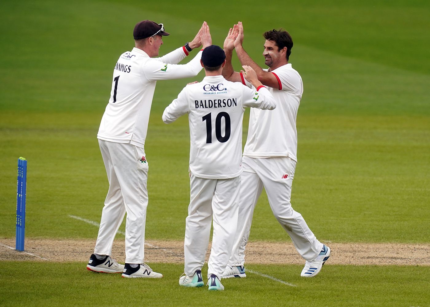 Colin de Grandhomme celebrates a wicket
